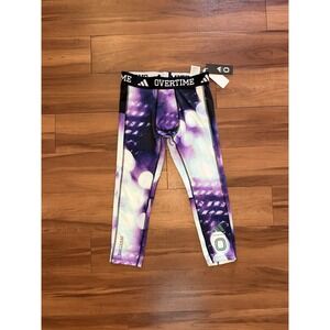 Adidas Overtime TechFIT 3/4 Compression Training Tights Purple Men's Size Small